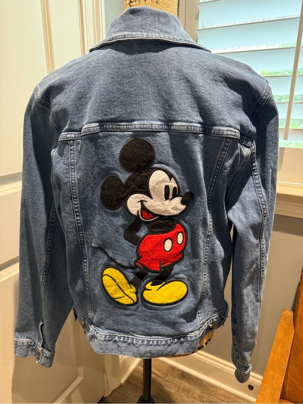 Her Universe Blue Denim Jacket with Frayed Mickey Mouse Appliqués - Picture 4 of 4